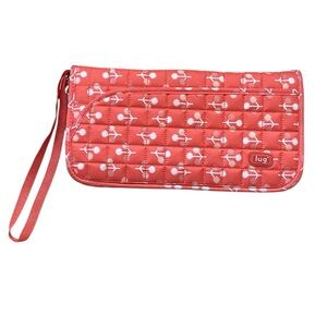 Lug Tango Travel Wallet Floral Wristlet orange white
